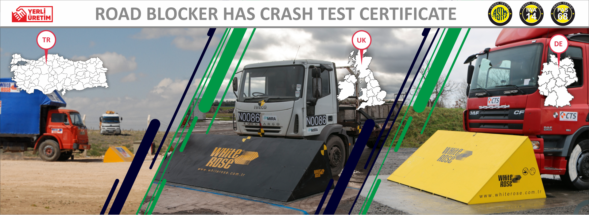 Bloqueurs de route certifiés Crash Test